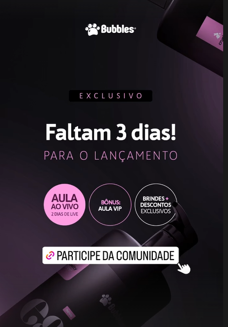 STORIES- TEASER FALTAM 3 DIAS (LANÇAMENTO)